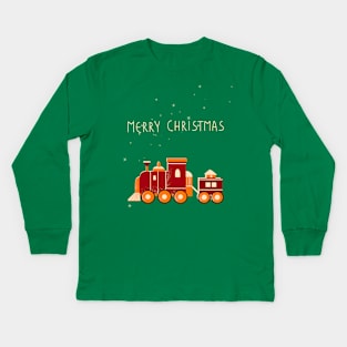 Christmas Train Kids Long Sleeve T-Shirt